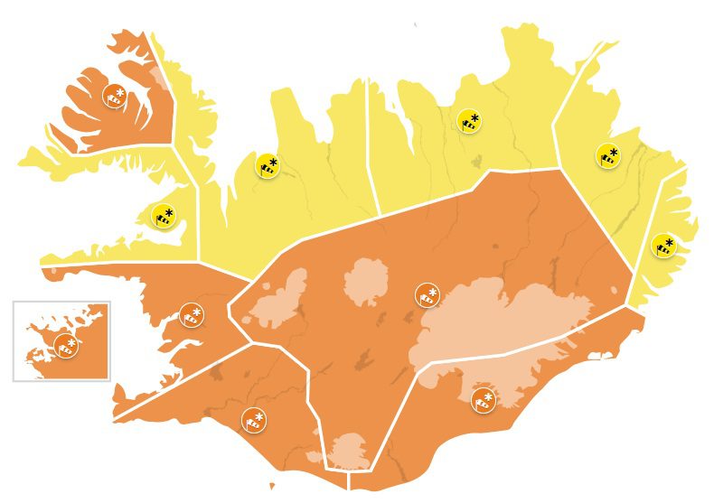 appelsínugul viðvörun